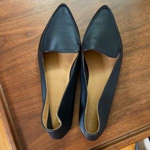 J Crew black leather loafers